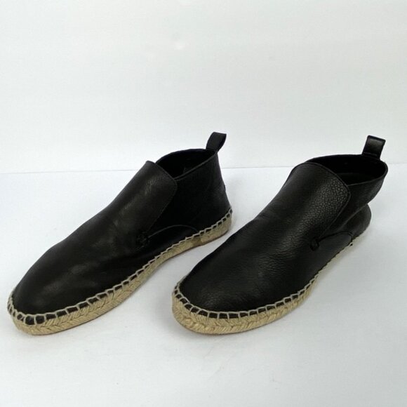 Vince Ronan Soft Leather Espadrille Flats Black Size 6 Women Shoes Spain Booties - Picture 3 of 13